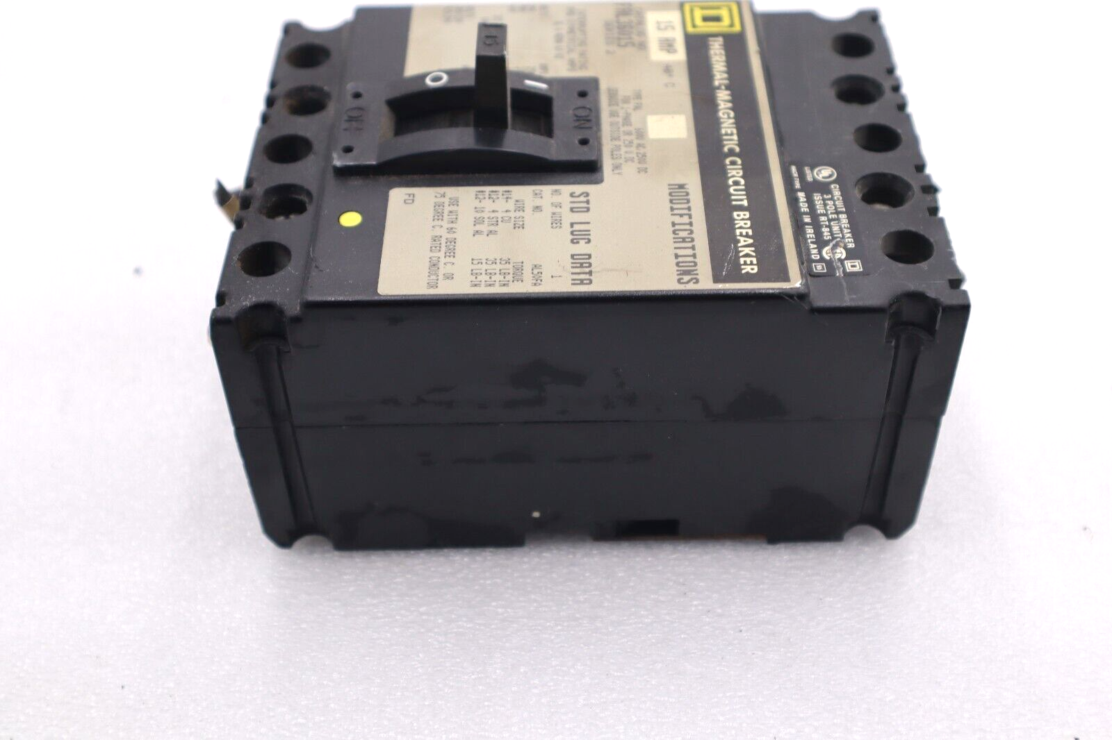 Used THERMAL MAGNETIC CIRCUIT BREAKER FAL36015 SERIES 2 15AMP SQUARE D #L-502