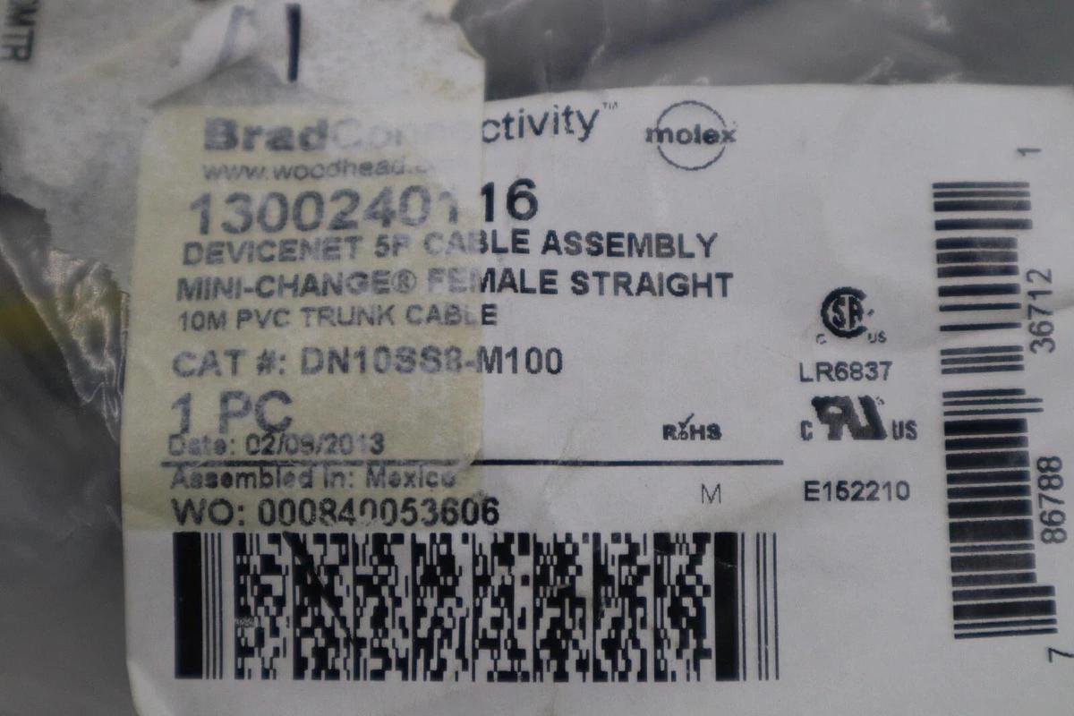 Used NEW DANIEL WOODHEAD DN10SS8-M100 1300240116 STOCK G705