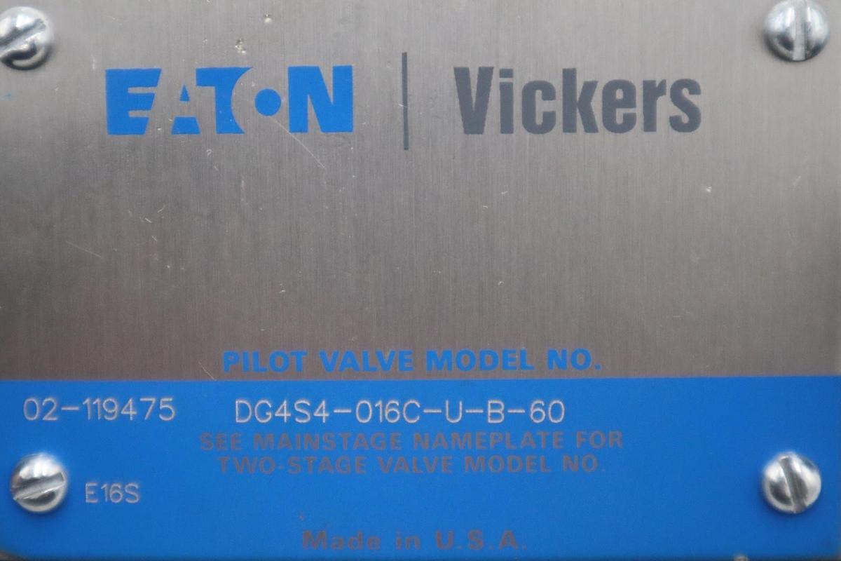 Used EATON/VICKERS,  DG4S4-016C-U-B-60 Hydraulic Pilot Valve NEW NO BOX STOCK GF544