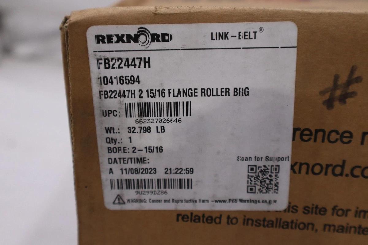 Used New Rexnord FB22447H 4 Bolt Round Roller Bearing STOCK SGF-19