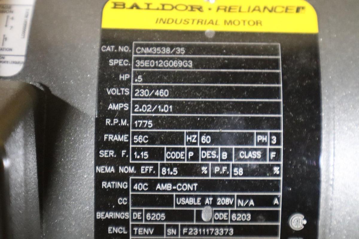 Baldor CNM3538/35 Industrial  Motor .5 HP 230/460 V 1770 RPM 3 PH - STOCK SGF66