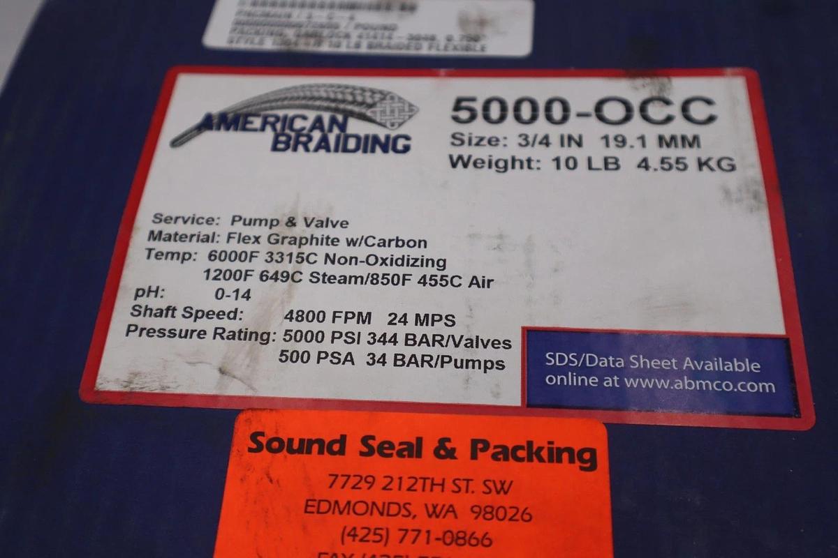 Used AMERICAN BRAIDING 5000-OCC Flex Graphite 3/4 IN - STOCK GF390