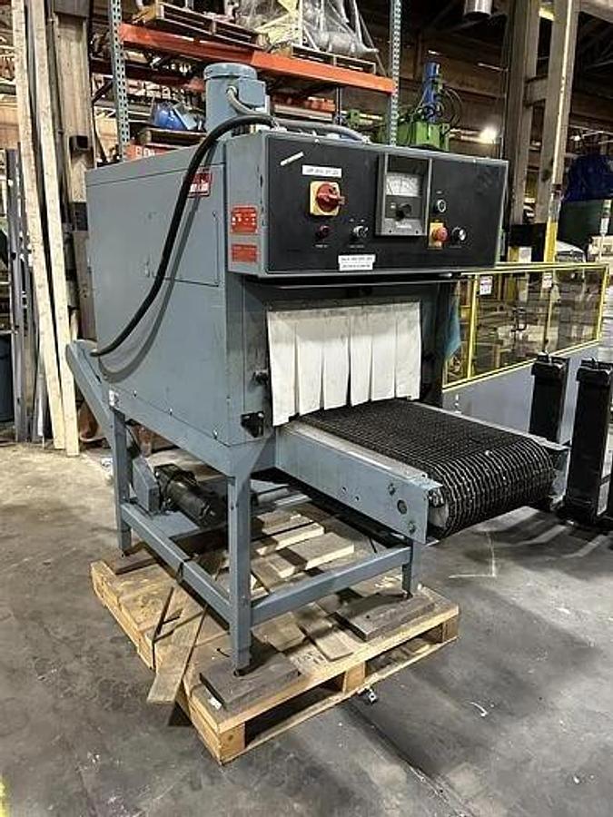 Used SHANKLIN MODEL T-7H SHRINK TUNNEL WITH STAINLESS STEEL CONVEYOR