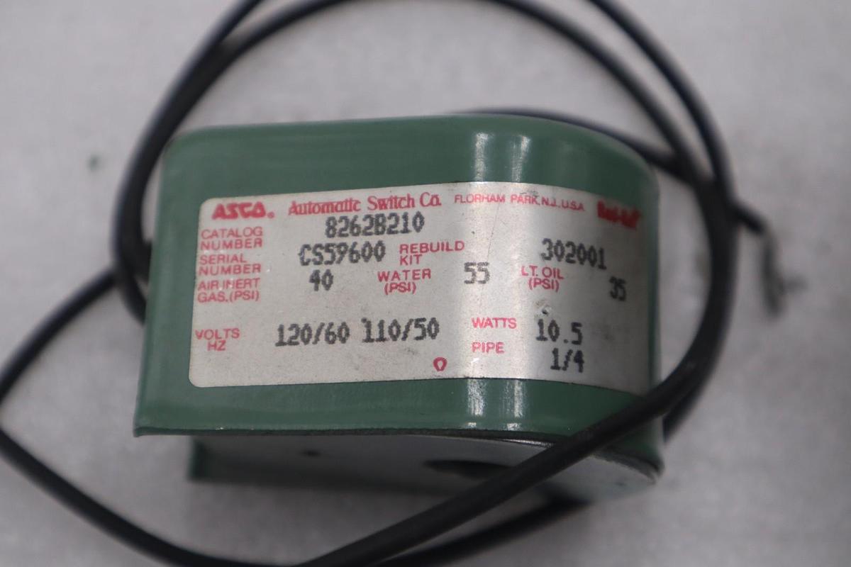ASCO SOLENOID VALVE 1/4" 110/120V. COIL 8262B210 - NEW IN BOX - STOCK GF1372