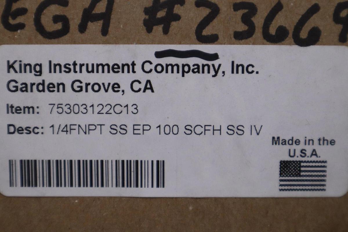 NEW OPEN BOX KING INSTRUMENT 75303122C13 Acrylic Tube Flow Meter STK GF731