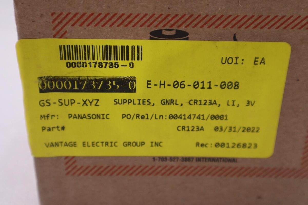 Streamlight 3V CR123A Lithium Batteries (2 Pack) 85175 (BOX OF 12) STOCK G523A