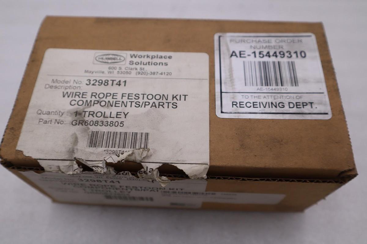 Used NEW OPEN BOX HUBBELL 3298T41 WIRE ROPE FESTOON KIT STOCK 5046CC