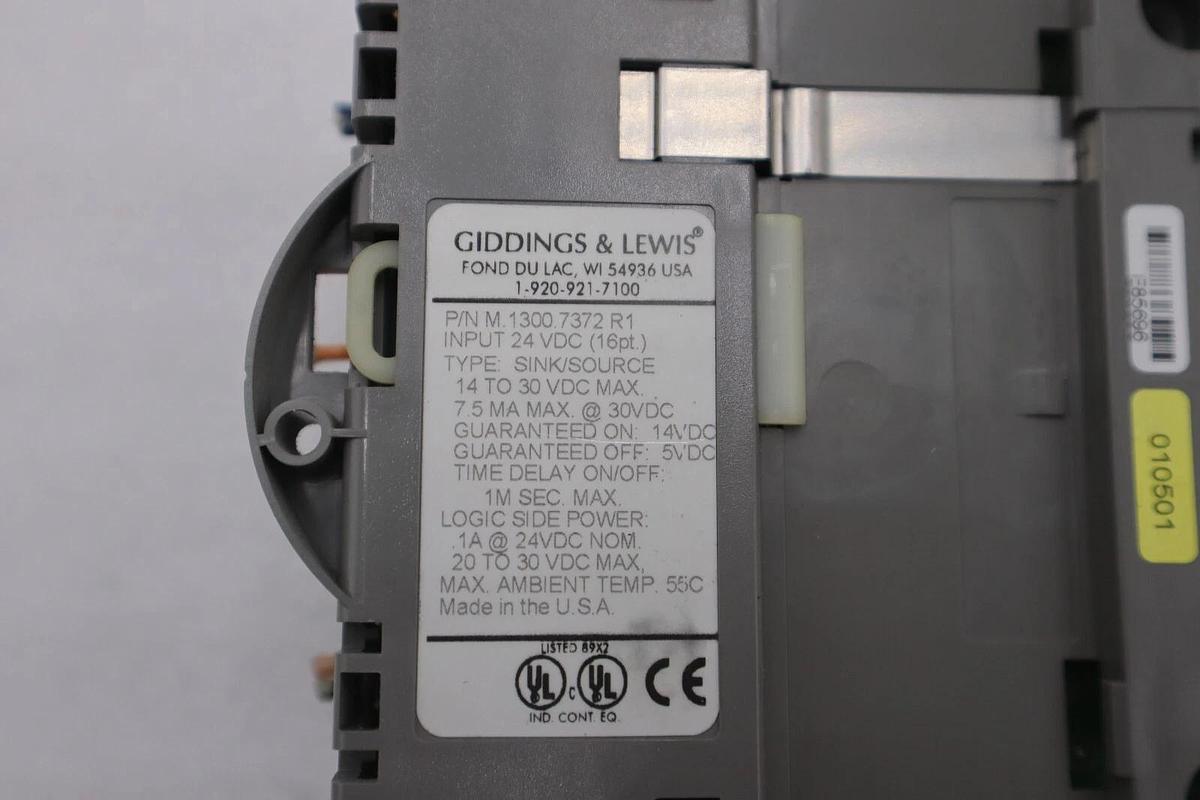 Used GIDDINGS & LEWIS M.1300.7372 R1 Input Module 24VDC SINK/SOURCE STOCK 632-D