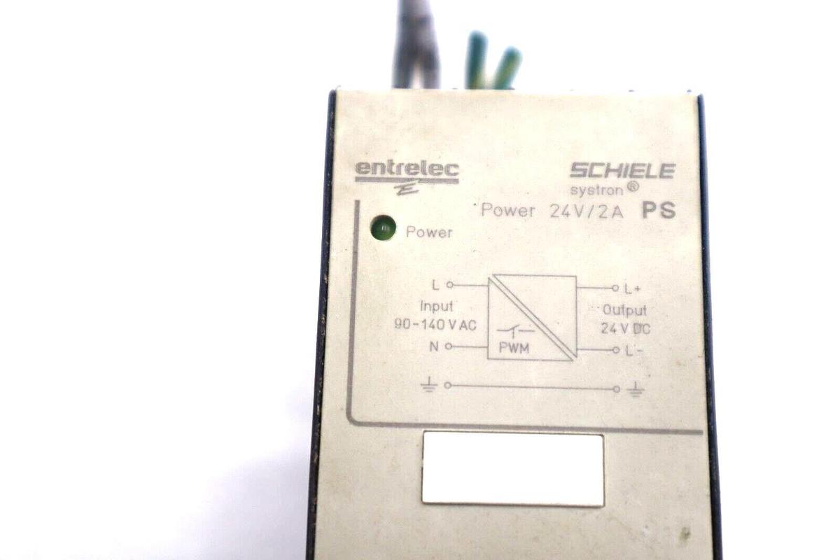 Used ENTRELEC SCHIELE PS SYSTRON POWER SUPPLY 90-140V-AC 24V-DC 2A #L-416