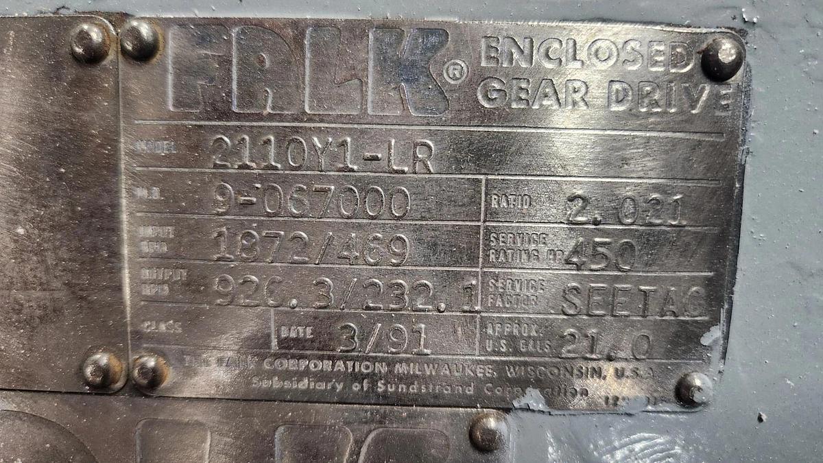 Used FALK 2110Y1-LR GEARBOX RATIO 2.021