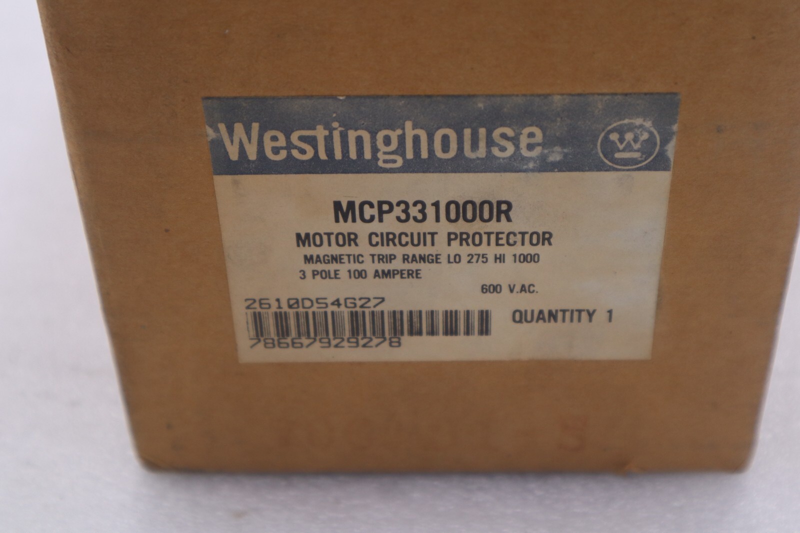 Used Westinghouse MCP331000R Molded Case Circuit Breaker 3p 100a Amp 600v-ac STK 5190