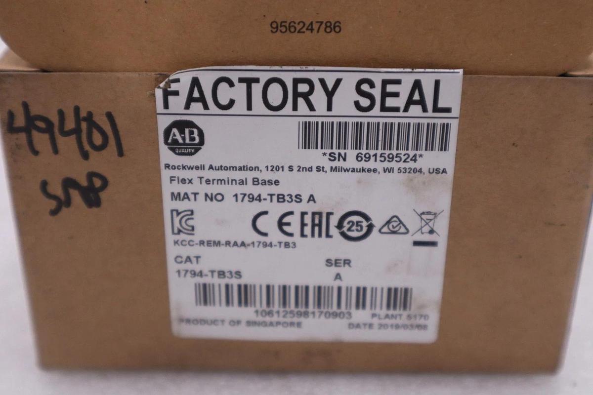 ALLEN BRADLEY AB 1794-TB3S SER A FLEX I/O Terminal Base Unit 1794TB3S STK GF1174