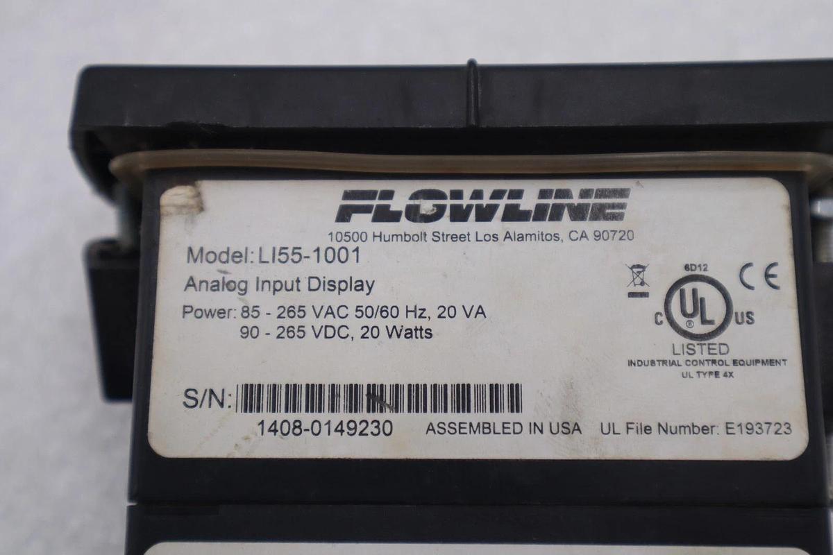 Used FLOWLINE LI55-1001 ANALOG INPUT DISPLAY PANEL METER STOCK K-2560-B