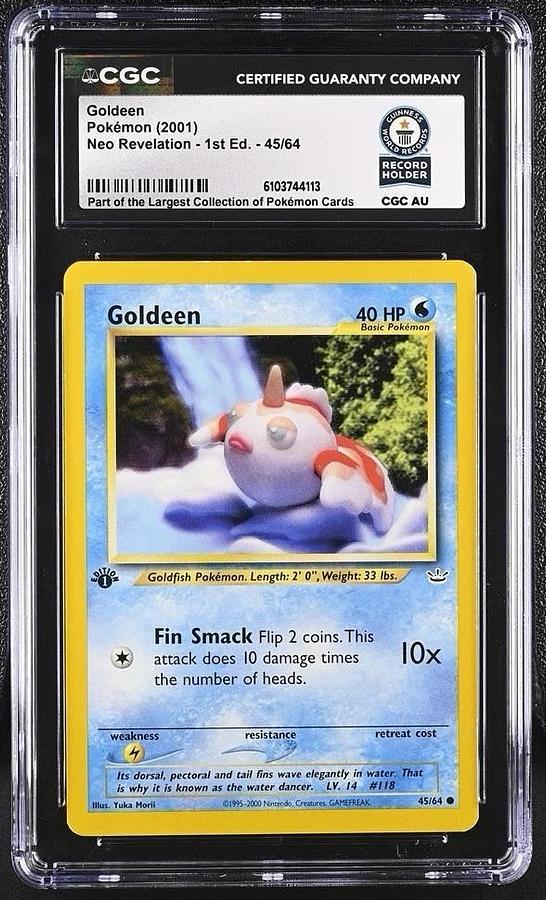 Used 2001 Pokemon Neo Revelation 1st Edition Goldeen 45/64 CGC WORLD RECORD 1/1