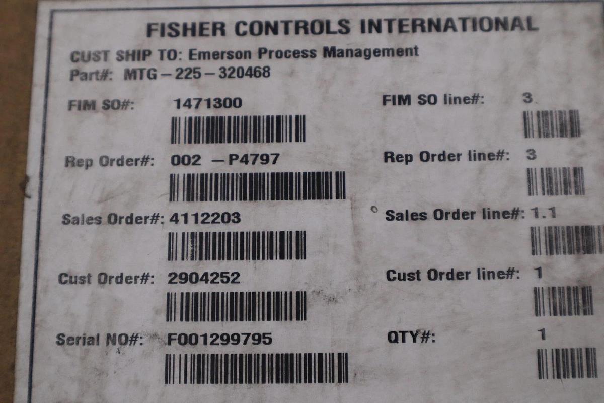 NEW OPEN BOX FISHER CONTROLS MTG-225-306624 STOCK GF409