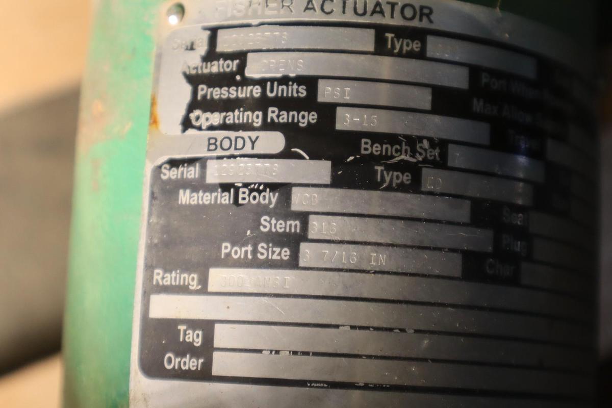 Used Fisher Control Valve Size 40 With Type EZ Pneumatic Actuator