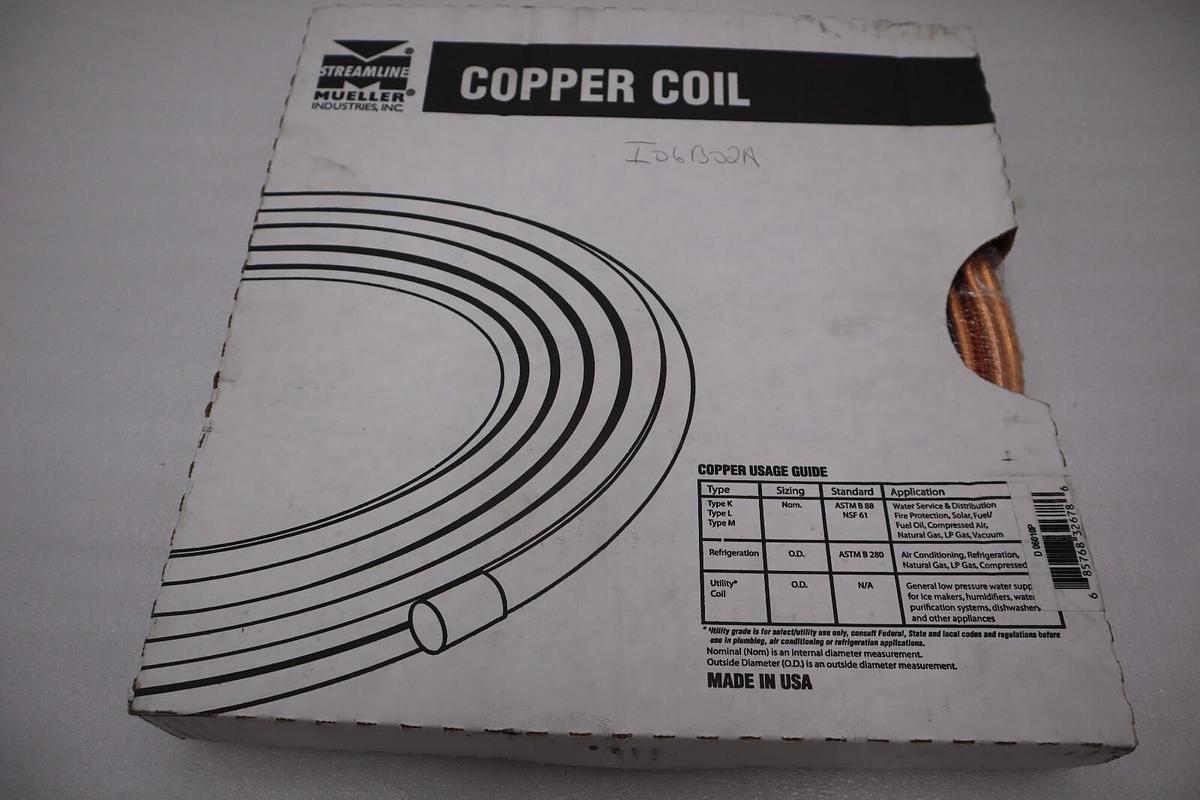 NEW IN BOX Streamline Copper Coil 3/8" OD x 10' Refrigeration STOCK H204