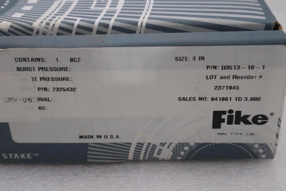 NEW OPEN BOX Fike BC2 D3513-10-1   4 Inch Burst Indicator STOCK SGF141