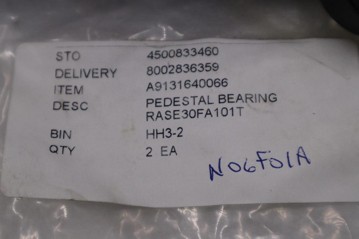 Used NEW INA RASE30FA101T PEDESTAL BEARING STOCK H1356