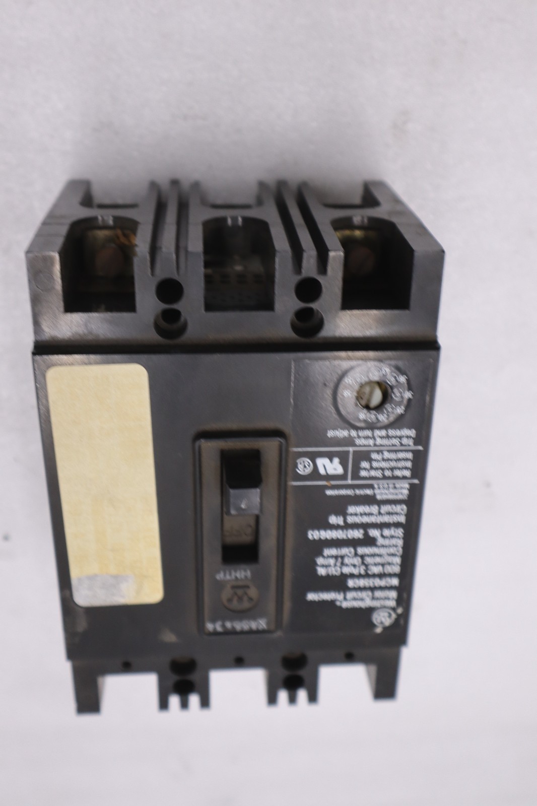 Used Westinghouse MCP0358CR Circuit Breaker 7A 3P 600VAC STOCK 5743CC
