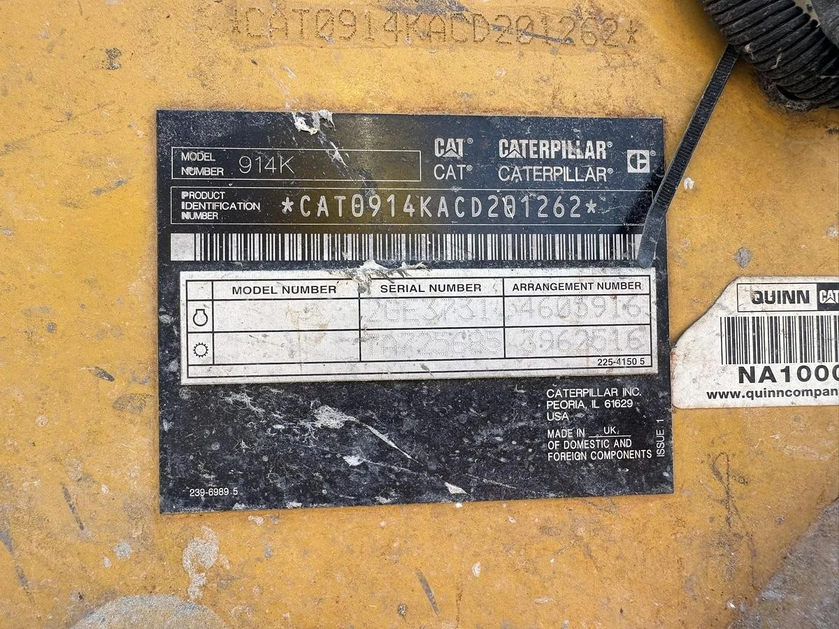 Used CATERPILLAR 914K COMPACT WHEEL LOADER (JUST SERVICED BY OEM)