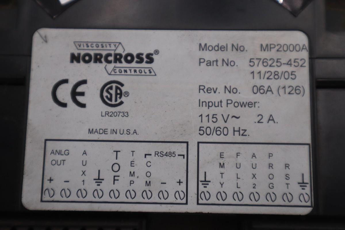 NORCROSS MP2000A/ 57625-453 INTERFACE VISCOSITY CONTROLLER STOCK 5225CC