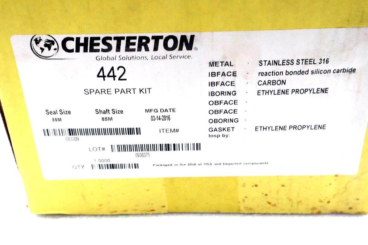 NEW CHESTERTON 442 SPARE PART KIT 85M MFD 2016 STOCK #1969