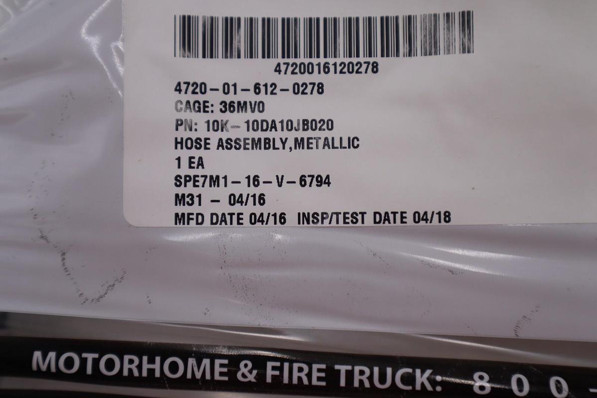 SPARTAN 4720-01-612-0278 HOSE ASSEMBLY #2745