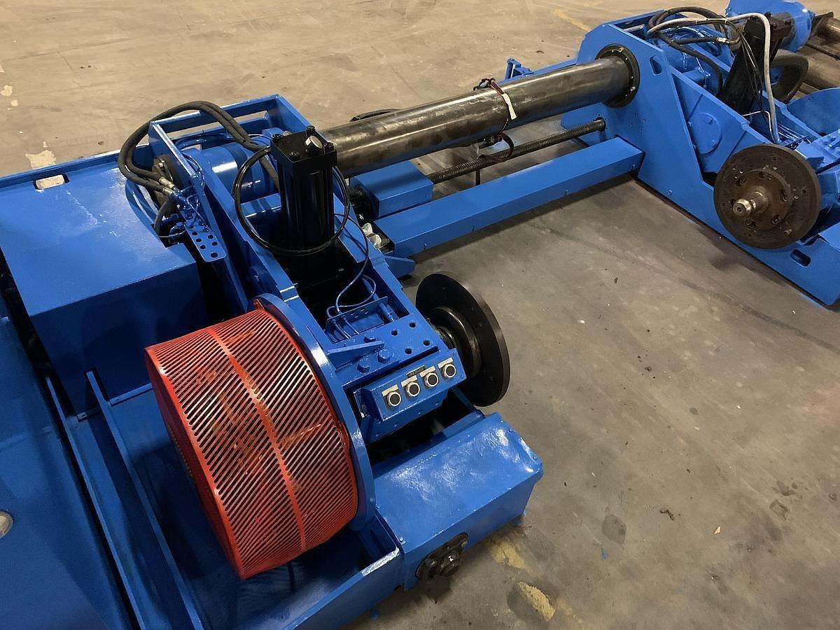 Used 87" JAGENBERG SHAFTLESS FLOOR PICK UP UNWIND STAND MDL SE-15 60" OD ROLL CAPACTY