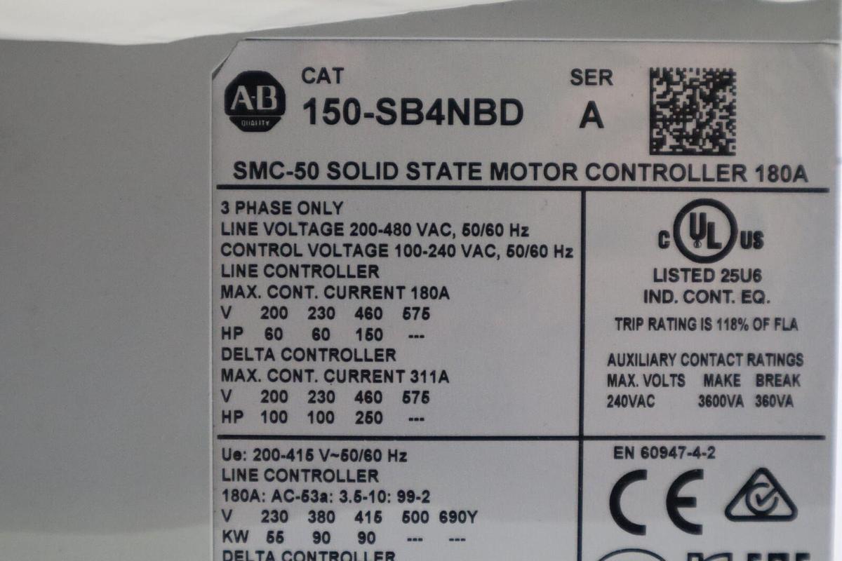 SMC-50 SMART MOTOR CONTROLLER 150-SB4NBD NEW UNIT STOCK 3355-A