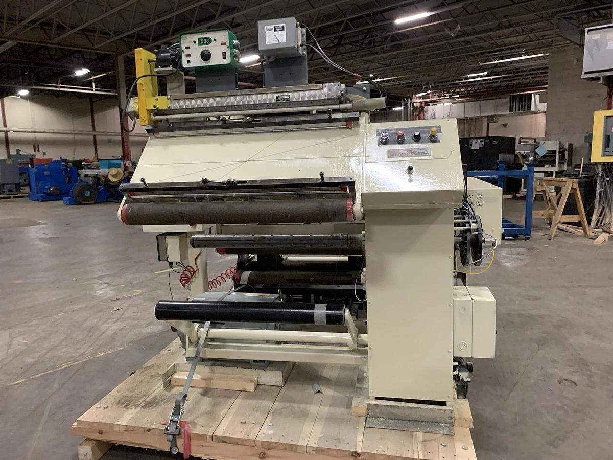 Used 32" WIDE STANFORD MAN ROLAND MODEL 152 FW DOCTOR REWINDER 30" REWIND CAPACITY