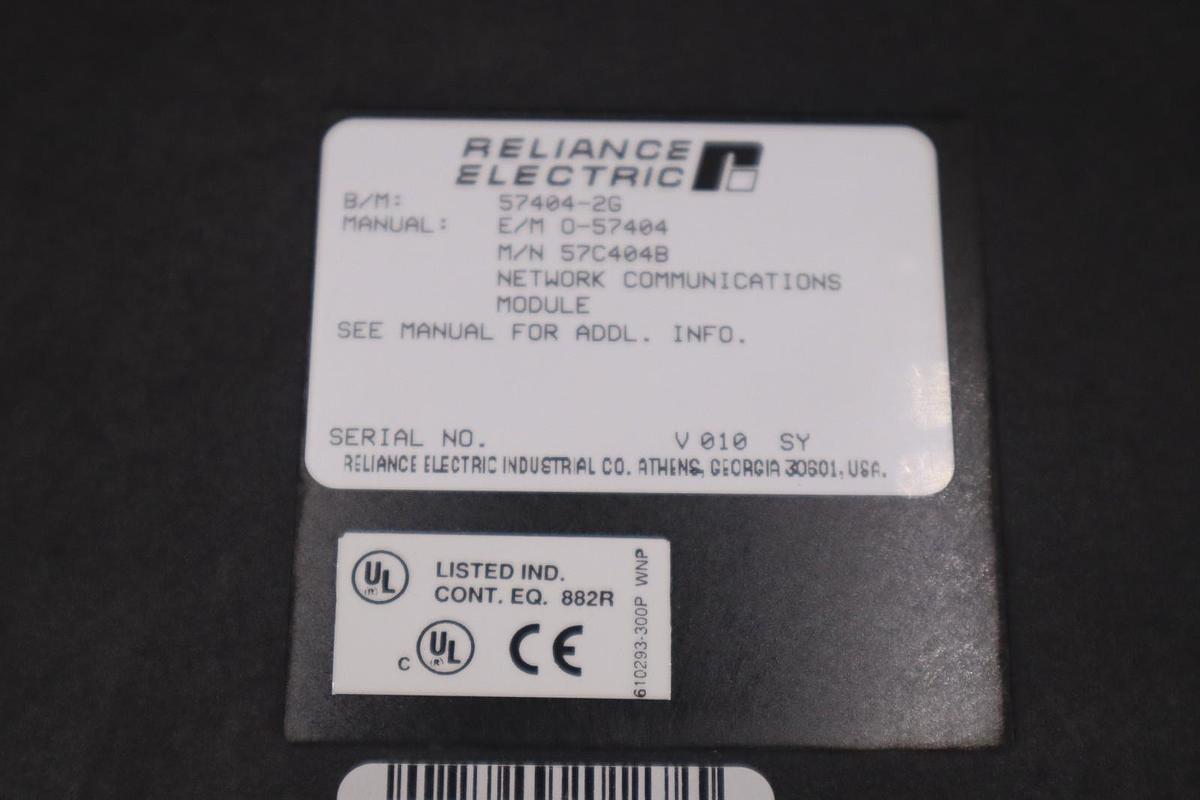 Reliance Electric 57404-2G/ 0-57404 NETWORK COMMUNICATIONS MODULE - STK 836B