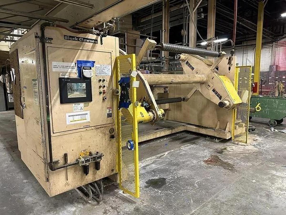 Used 63" BLACK CLAWSON TURRET UNWIND 48" DIAMETERS WITH AUTOMATIC SPLICER