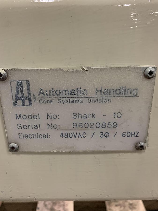 Used 120" WIDE AUTOMATIC HANDLING SHARK-10 CORE CUTTER FOR 3" CORES