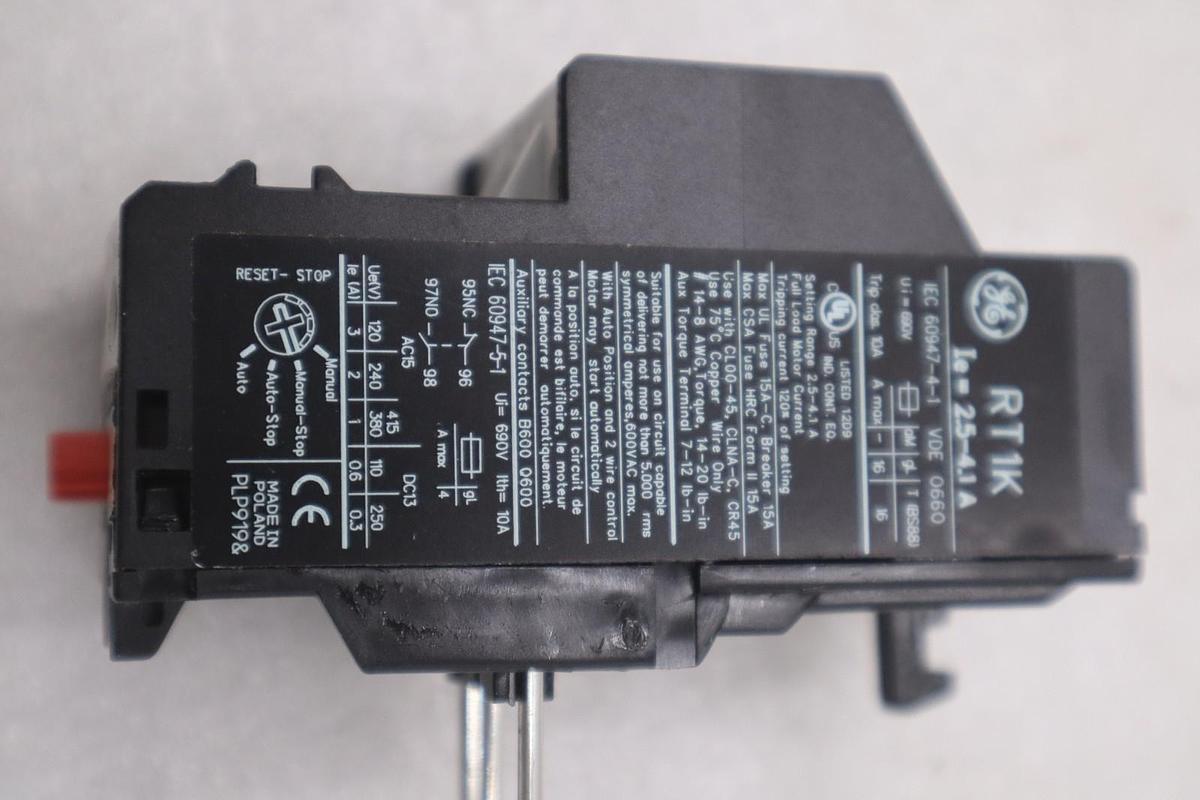 Used NEW OPEN BOX GE RT1K Thermal Overload Relay, 2.5-4.1 Amp STK K1664A