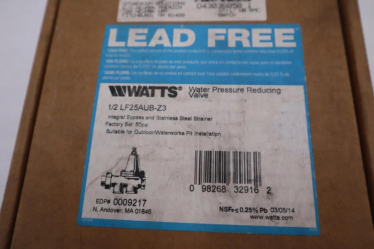 Used Watts 1/2 LF25AUB-Z3 Copper FPT x FPT Pressure Reducing Valve - STOCK GF271A