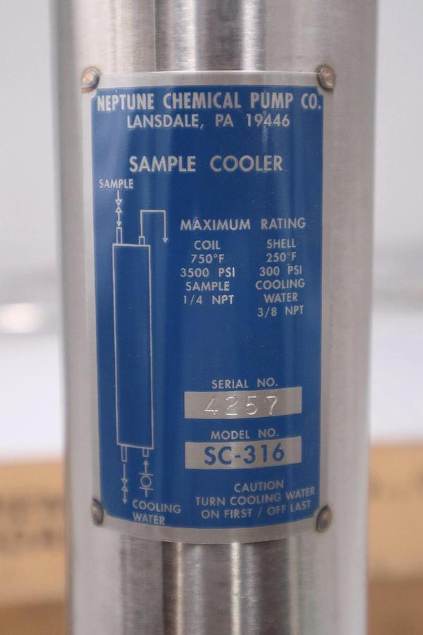 NEW OPEN BOX NEPTUNE SC-316 / SC316 CHEMICAL PUMP SAMPLE COOLER STK 5642CC