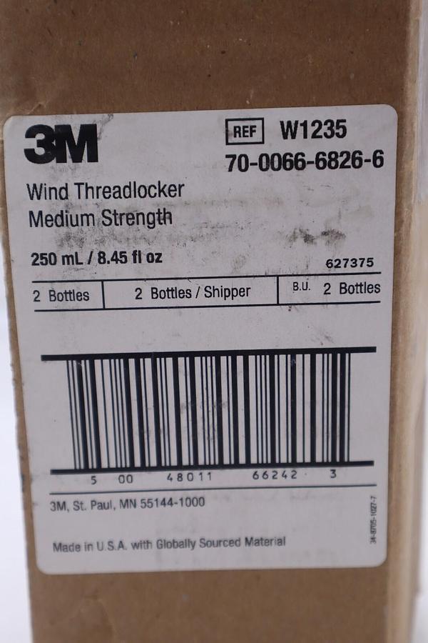 Used LOT OF 5 3M Blue Medium Strength Threadlocker 8.45oz (250ml) W1235 STOCK 2667