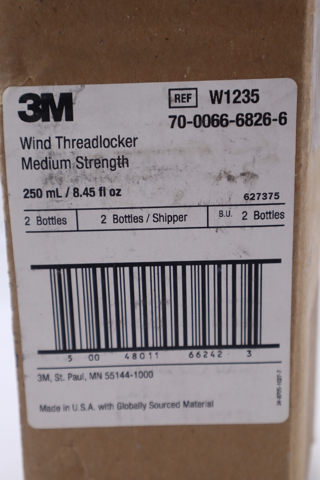 Used LOT OF 5 3M Blue Medium Strength Threadlocker 8.45oz (250ml) W1235 STOCK 2667