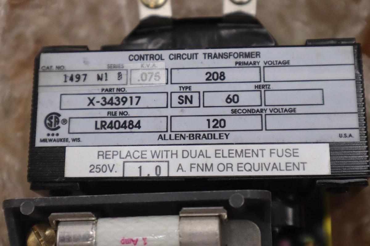 Used ALLEN BRADLEY 1497-N1 SER.B TRANSFORMER NEW IN BOX STOCK G-70B