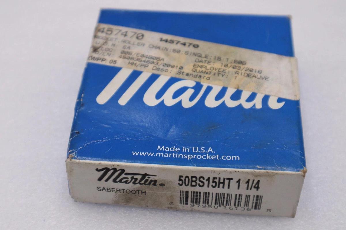 LOT OF 3- NIB MARTIN 50BS15HT 1 1/4 SABERTOOTH SPROCKETS STOCK H415A
