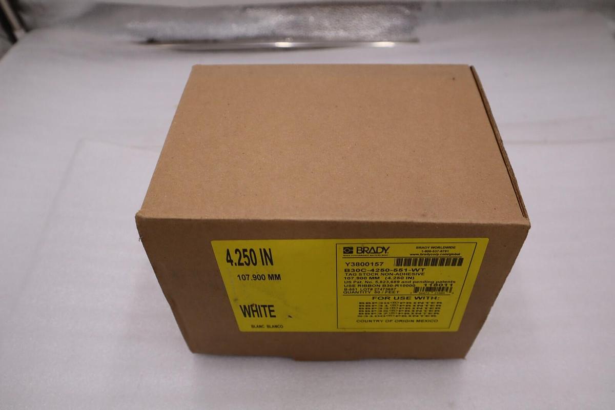 NEW Brady B30C-4250-551-WT White 4-1/4" x 50' for BBP30 / BBP31 / BBP33 STK H391