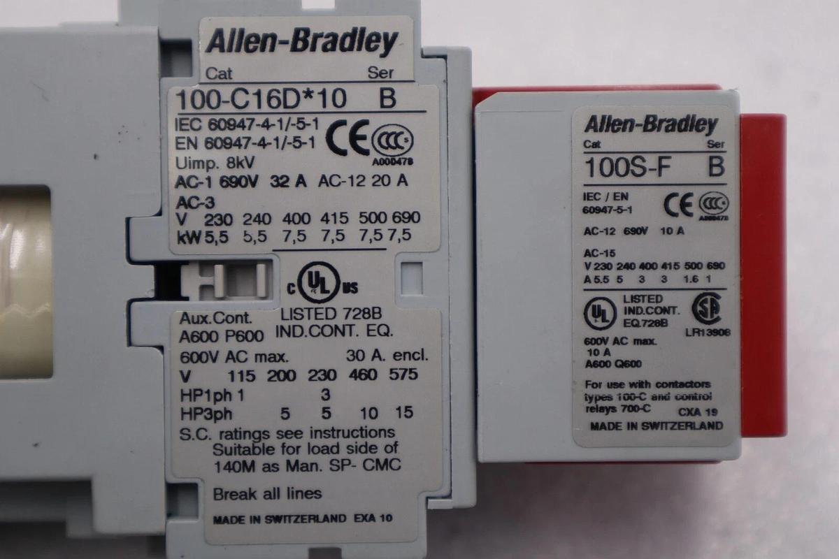 Used Allen Bradley 100S-C16DJ14C Guard Master Safety Contactor STOCK L-484-C