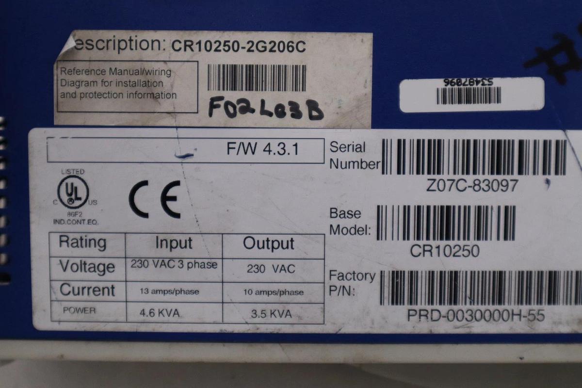 Used KOLLMORGEN CR10250/ CR10250-2G206C Servo Drive STOCK H1121