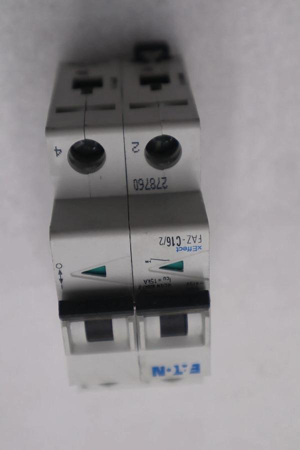 Used Moeller Eaton FAZ-C16/2 Circuit Breaker 16A 16 Amp 2-Pole STOCK K-3483