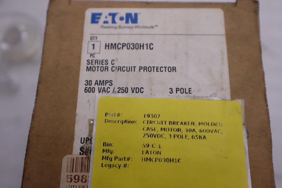 Cutler Hammer HMCP030H1C 30 Amp 600 Volt Motor Circuit Protector STOCK 1410CC