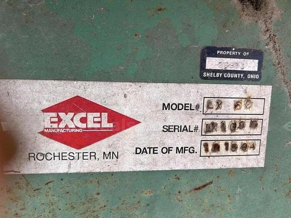 Used EXCEL EX-60 CLOSED DOOR DUAL 6" CYLINDER HORIZONTAL BALER