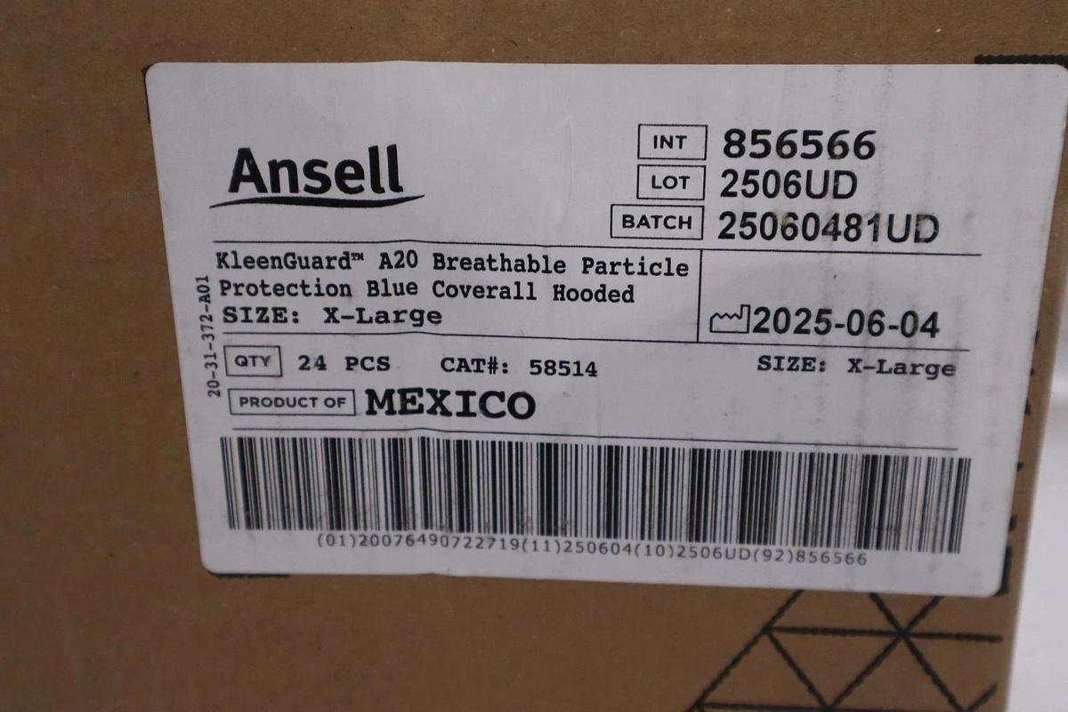 Used KLEENGUARD A20 Breathable Particle XL Disposable Coveralls 24 PCS - STOCK GF808