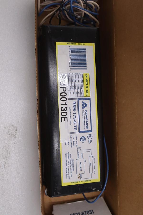 Used ADVANCE BALLASTS RSM175STP STOCK #G-72B