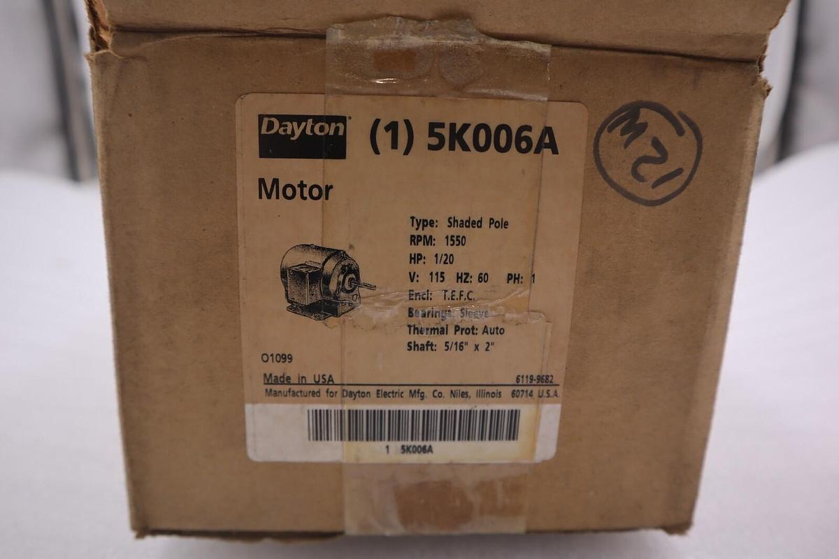 5K006A / 5K006A UNUSED DAYTON MOTOR 115v 1/20 HP STOCK 4517
